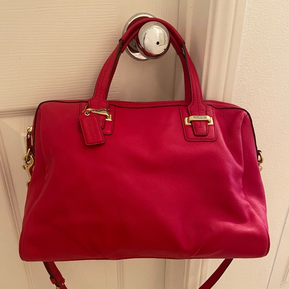 Coach Red and Gold Crossbody/Top Handle - Picture 1 of 6